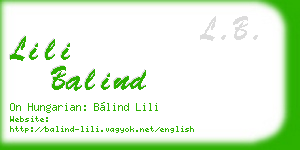 lili balind business card
